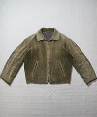 1950s French zip up corduroy sports jacket