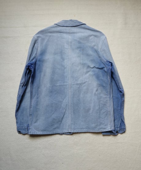1950s French cotton twill blue work jacket