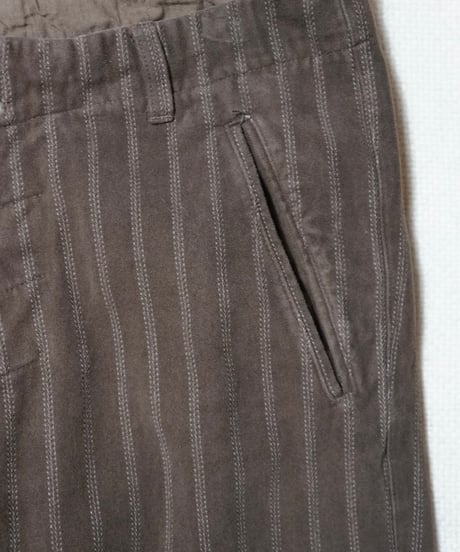 1960~70s Italian brown peach skin stripe pants