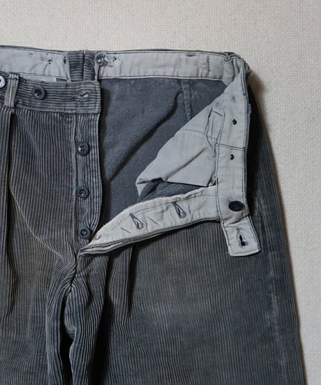 1950s German black corduroy work pants “2tuck”