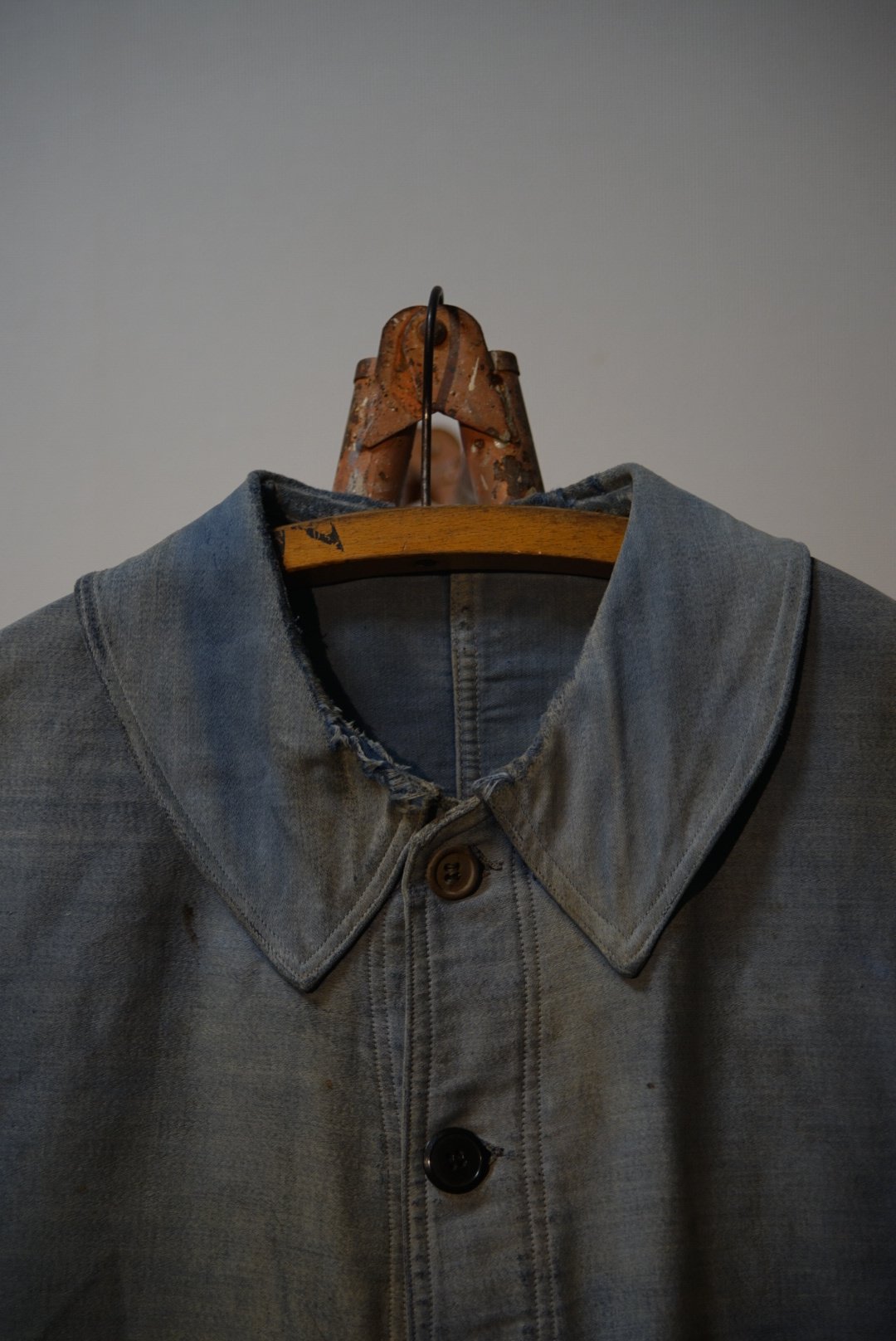 1930s French blue moleskin jacket “6button” | l 1930s French blue moleskin jacket “6button” | l