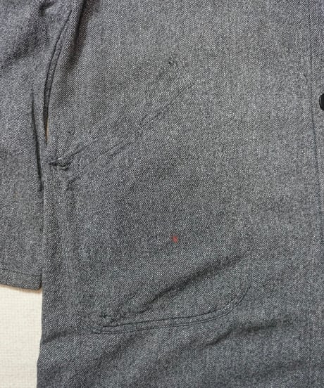 1960s French black chambray light atelier coat