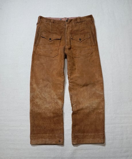 1970s French brown peach skin bush pants