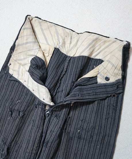 1950s French wool stripe slacks “boro boro”