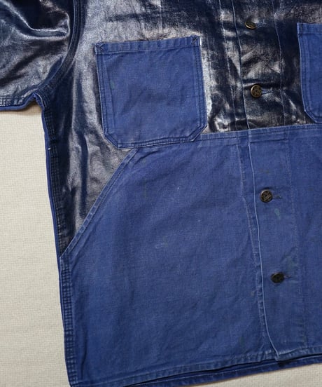 1960s Swedish PVC switching blue work jacket