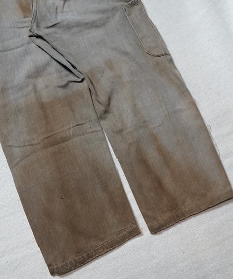 1950~60s French cotton herringbone work pants