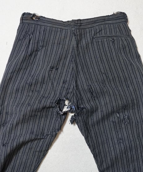 1950s French wool stripe slacks “boro boro”