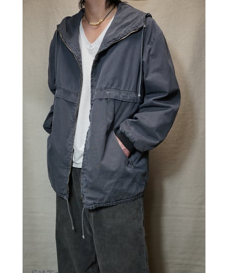 1950s German gray cotton hooded ski jacket