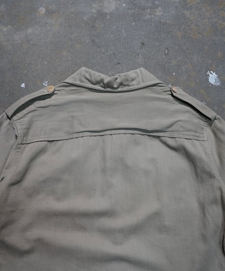 1950s French cotton satin safari shirt