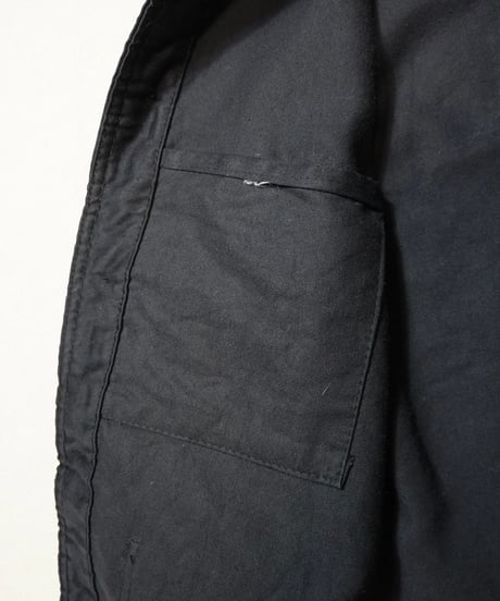 1960s French black moleskin work jacket