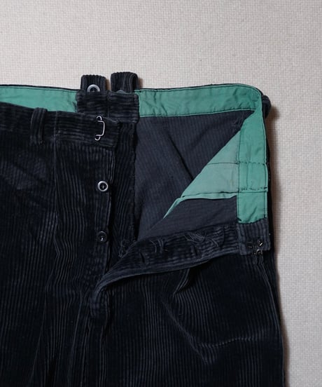 1950s German black corduroy work pants