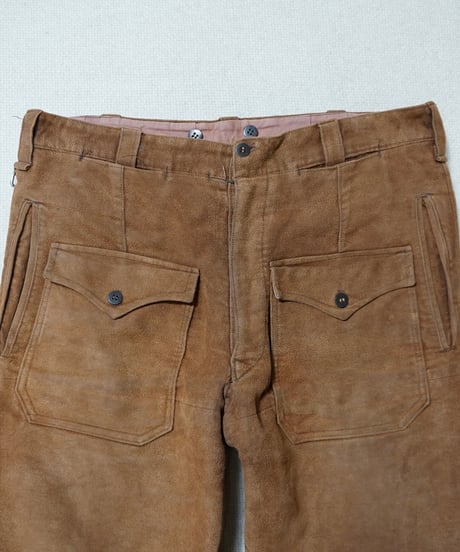 1970s French brown peach skin bush pants