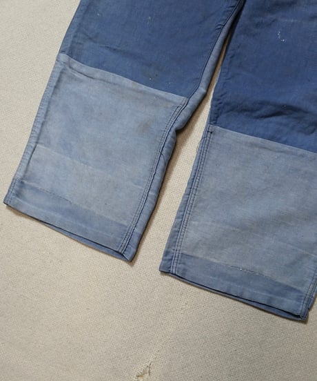 1950s French blue light moleskin work pants