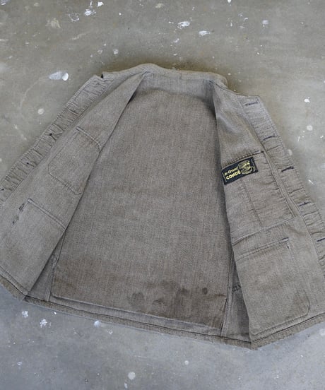 1940s French black chambray hunting jacket