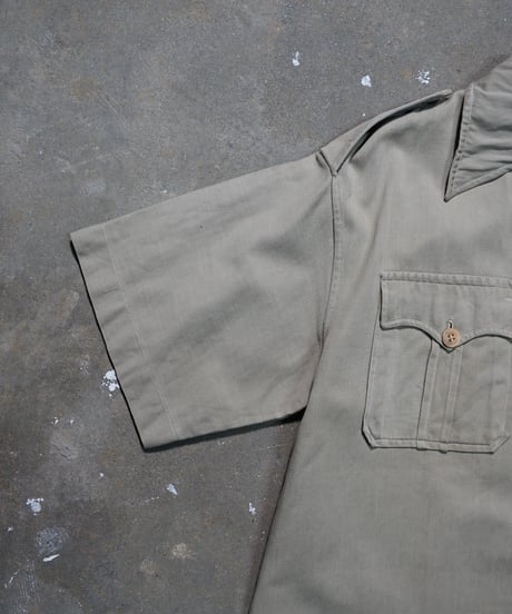 1950s French cotton satin safari shirt
