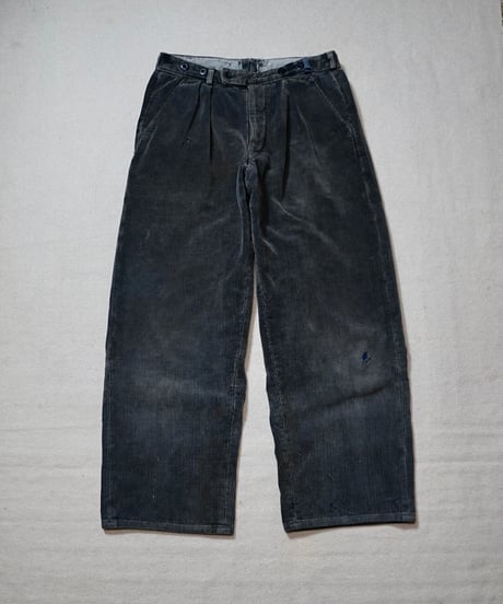 1950s German black corduroy work pants “2tuck”
