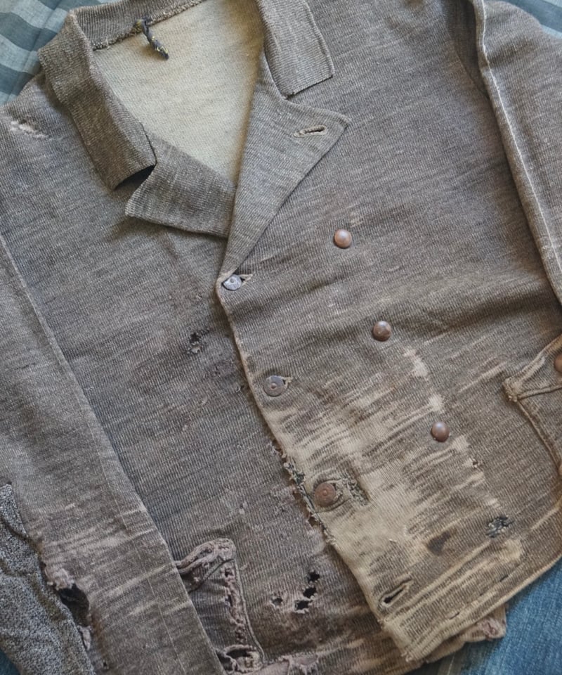 1920∼30s German double breasted knit jacket cot