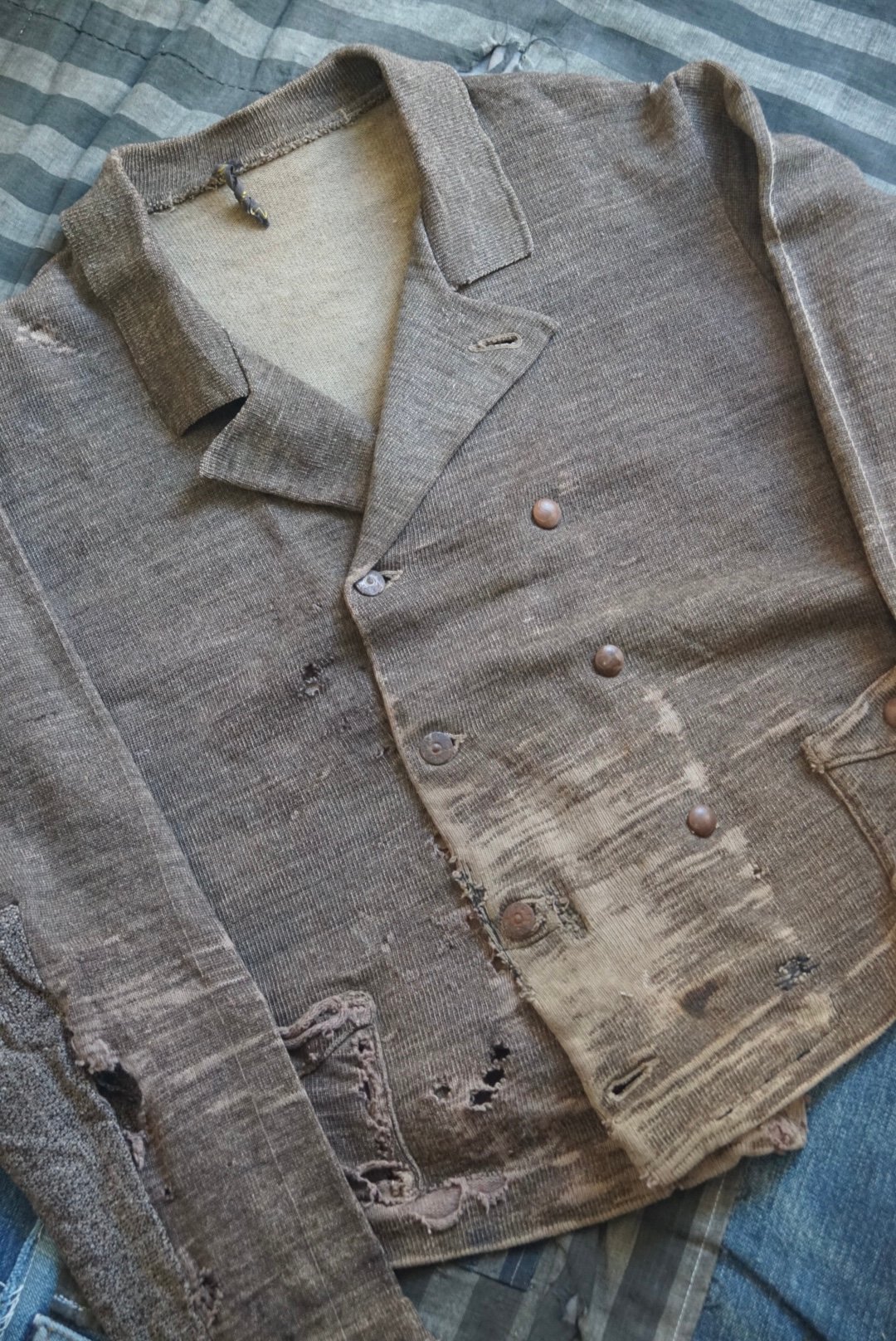 す*郎様 1880〜1900s ダブルブレストニットジャケット　フランスヴィンテ す*郎様 1880〜1900s ダブルブレストニットジャケット フランス