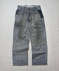 1940s French cotton stripe work pants
