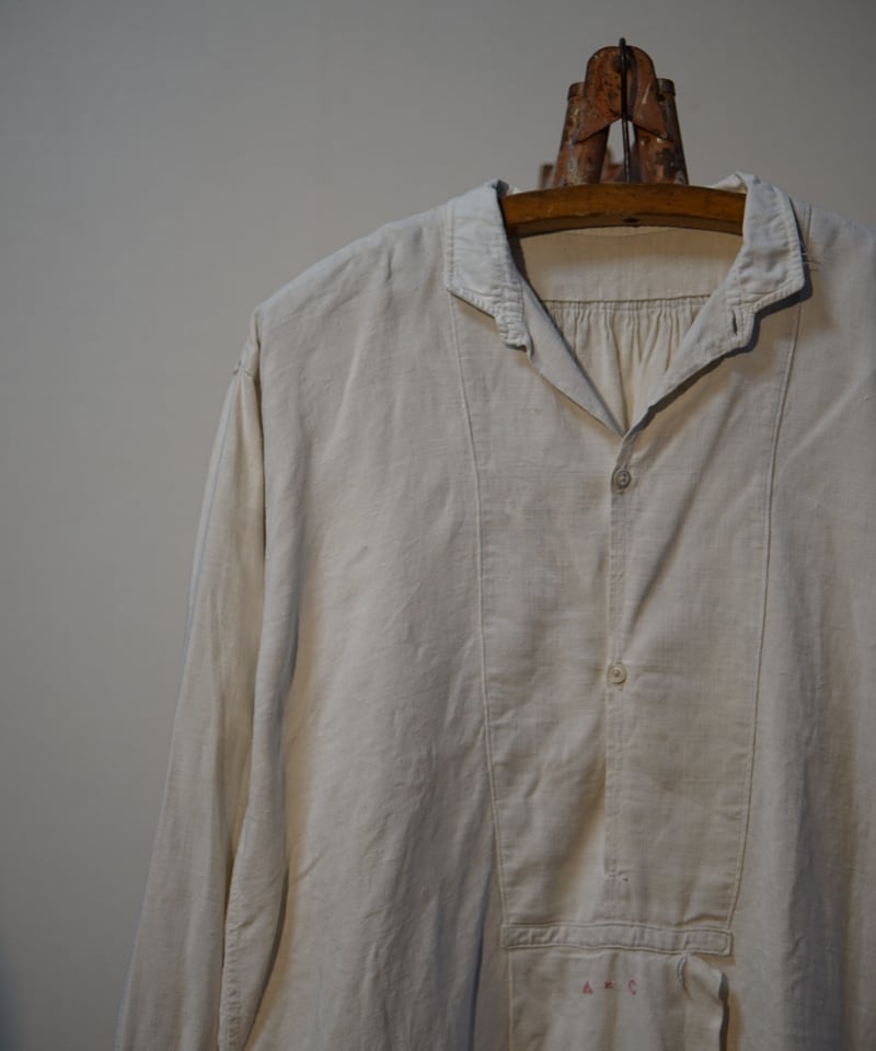1900~1920s French linen pullover shirt | lozu v