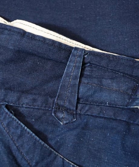 1960s French-china indigo cotton work pants