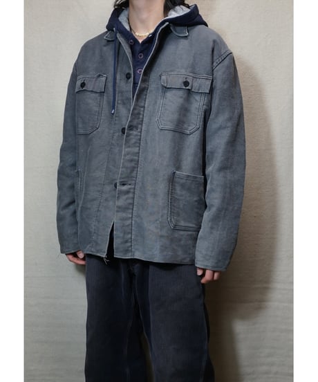 1960s German black elephantskin work jacket