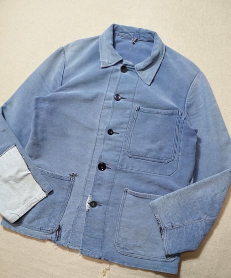 1960s German blue elephantskin work jacket