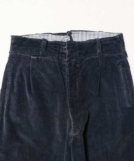 ~1940s French black corduroy work pants