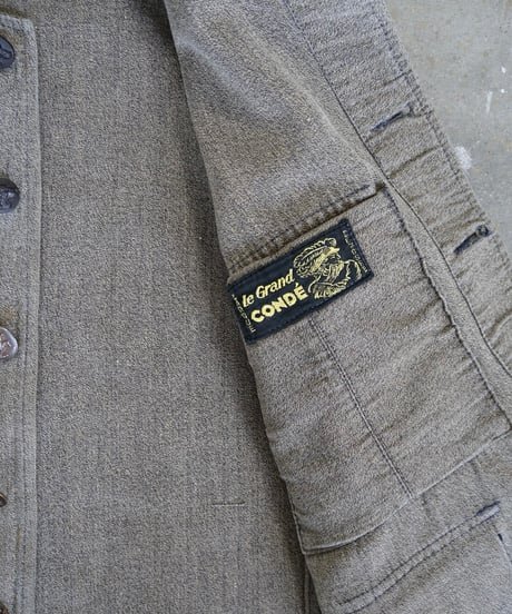 1940s French black chambray hunting jacket