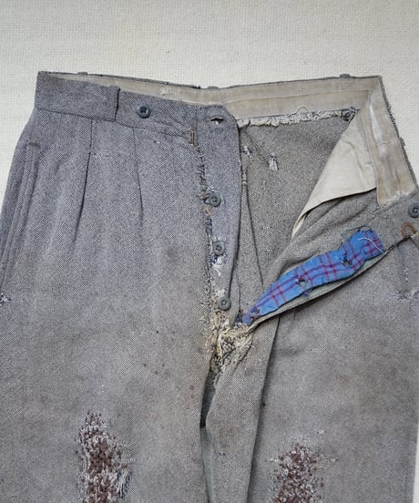 1950s French wool×silk farmers work slacks