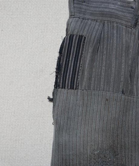 1940s French cotton stripe work pants