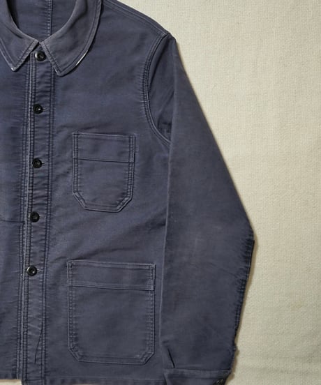 1950s French work black moleskin jacket “Le Mont St Michel”