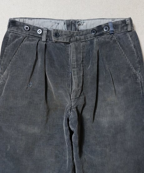 1950s German black corduroy work pants “2tuck”