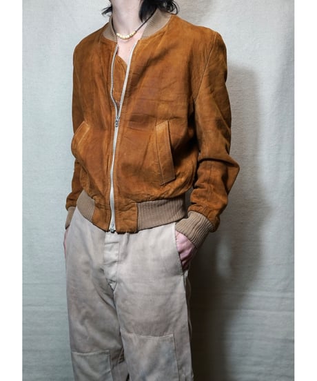 1950~60s French brown suede leather jacket