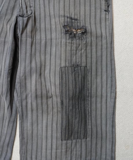 ~1940s French cotton stripe work pants