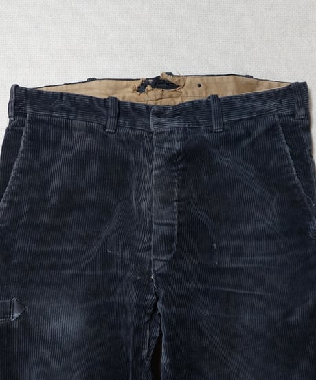 1960s German black corduroy logger work pants