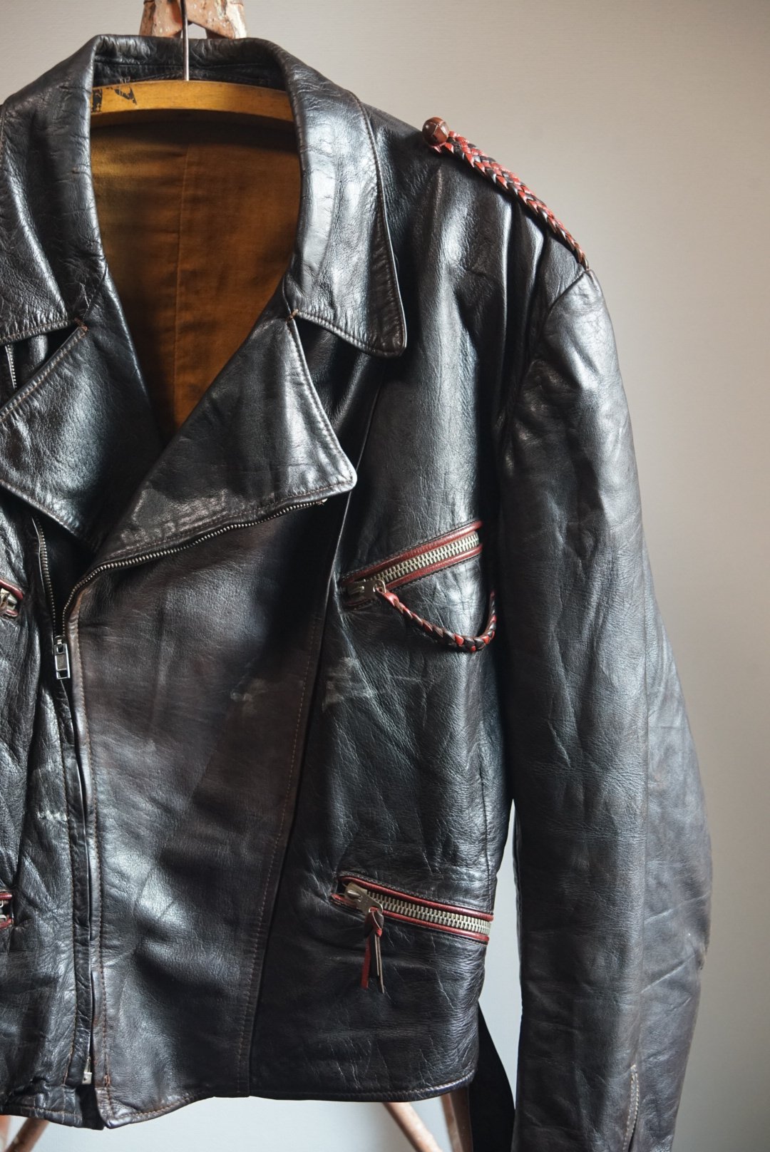 Military Vintageドイツ軍　LEATHER JACKET 1940~50s German army motorcycle leather jacket