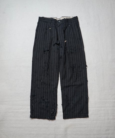 1950s French wool stripe slacks “boro boro”