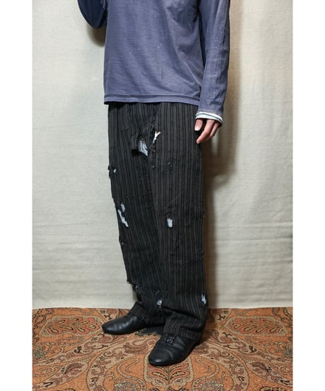 1950s French wool stripe slacks “boro boro”