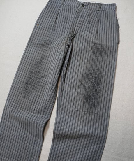 1940~50s French cotton stripe work pants