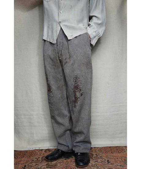 1950s French wool×silk farmers work slacks