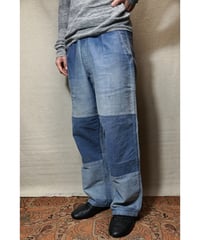 1950s French blue light moleskin work pants