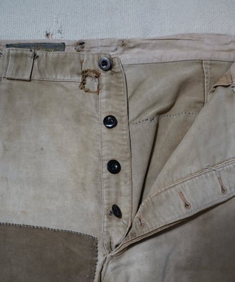 1940s French brown moleskin work pants