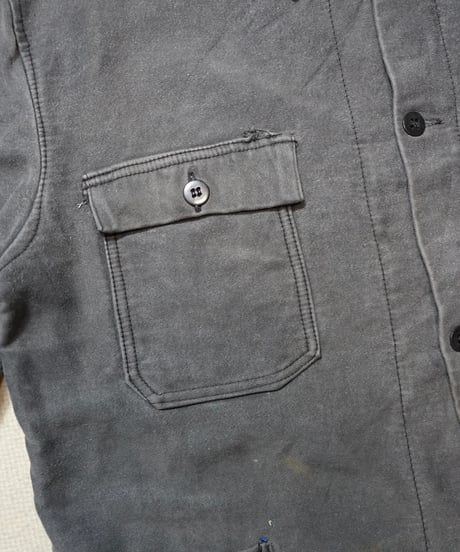 1960s German black elephantskin work jacket