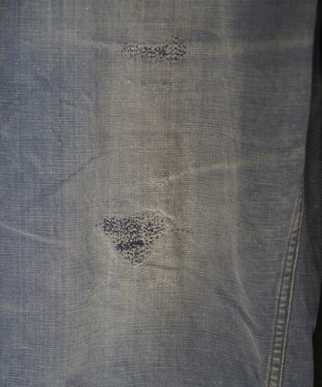 1930s French canvas cotton×linen work trouser