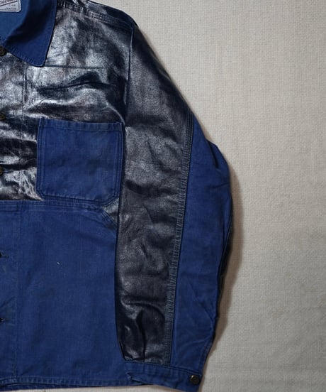 1960s Swedish PVC switching blue work jacket