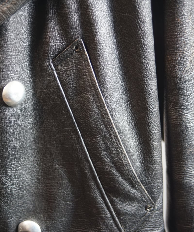 1940s〜1950s レザージャケット 1940~50s Italian Double breasted motorcycle lea