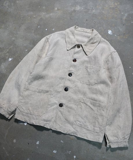French work-style jacket made of antique linen