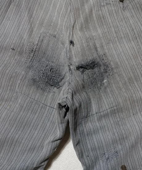 1940s French cotton stripe work pants