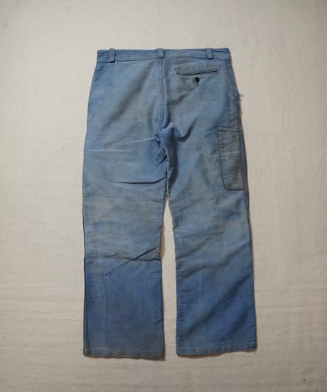 1950s French patchwork blue moleskin pants